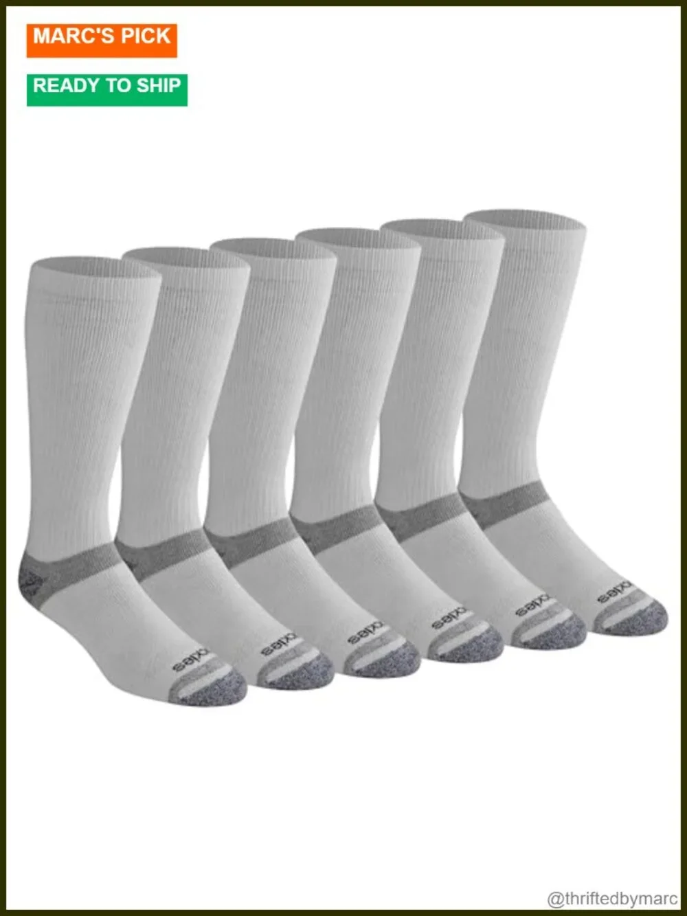 Men's Max Cushion Crew Socks Moisture Control 6 Pairs